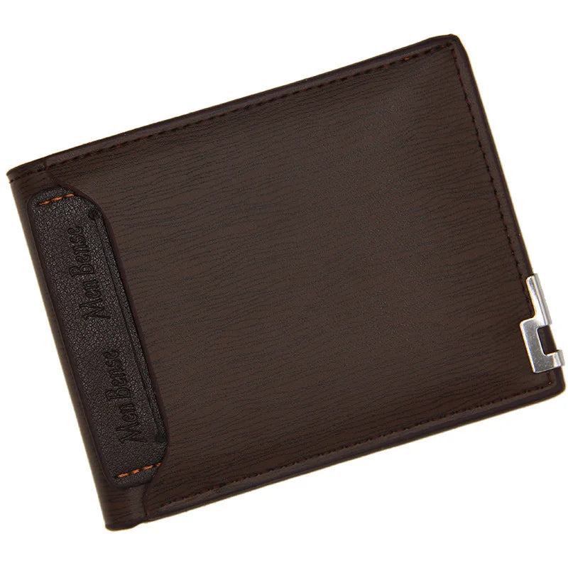 Fashion Casual Men's Short Wallet - Multi-functional Draw Card Holder for Men, Slim Cardholder Bags with Free Shipping