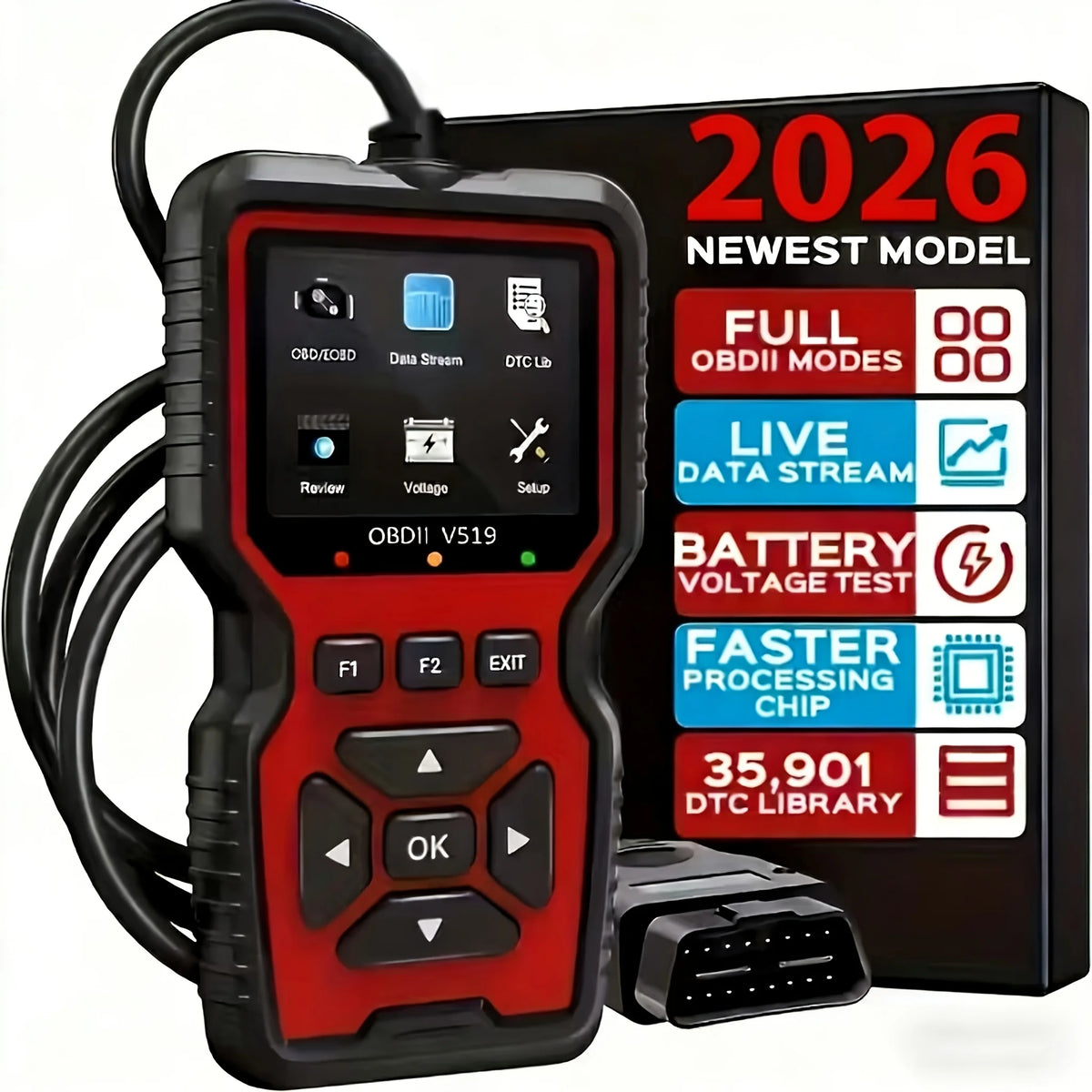 Scanner de diagnostic OBD-II filaire V519