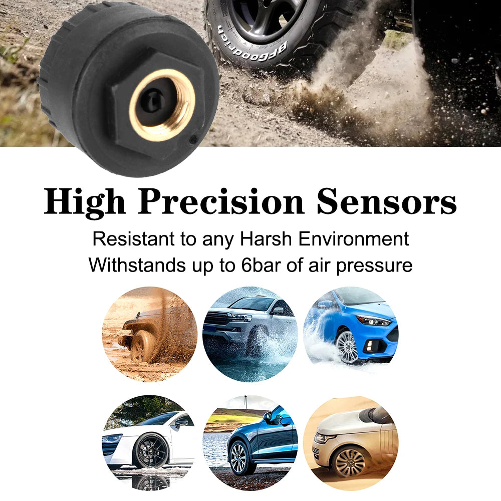 Solar TPMS Tire Pressure Monitoring System with External Sensors
