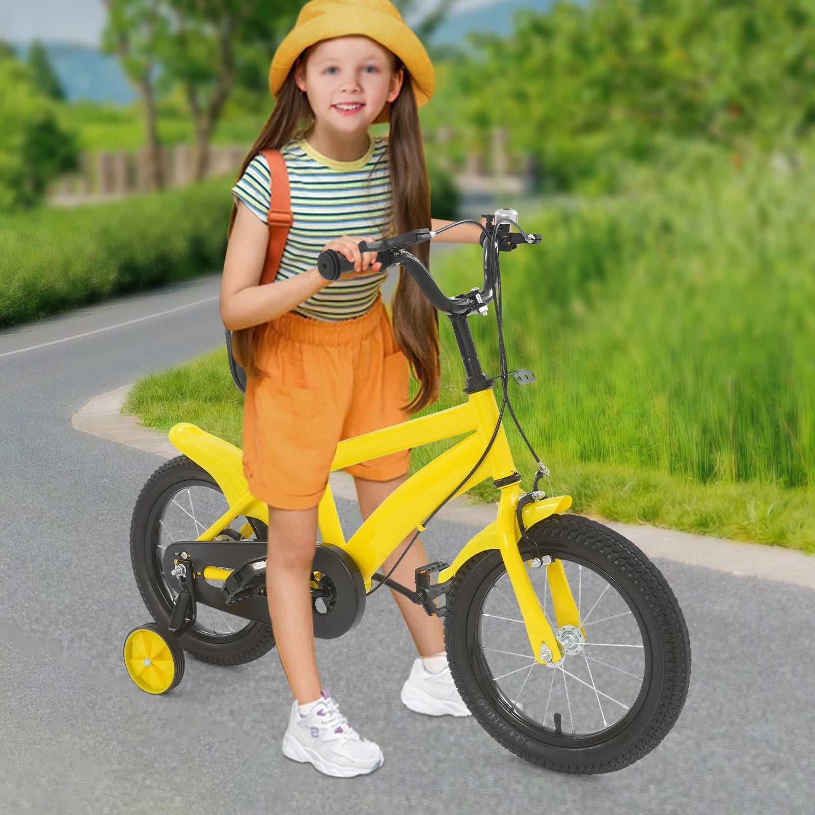 14'' Children's Learning Bicycle Kids Bike Adjustable Seat Dual Brakes for Children's Riding, Lessons, Recreation, or Exercise