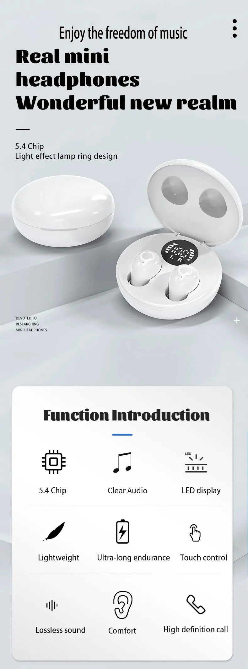 Ultra Small Invisible Wireless Bluetooth Earbuds
