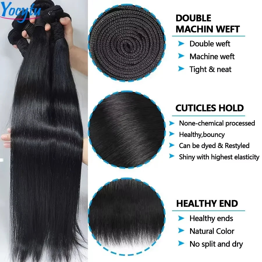 20 20 20 Inch Straight Human Hair Bundles – 100% Human Hair