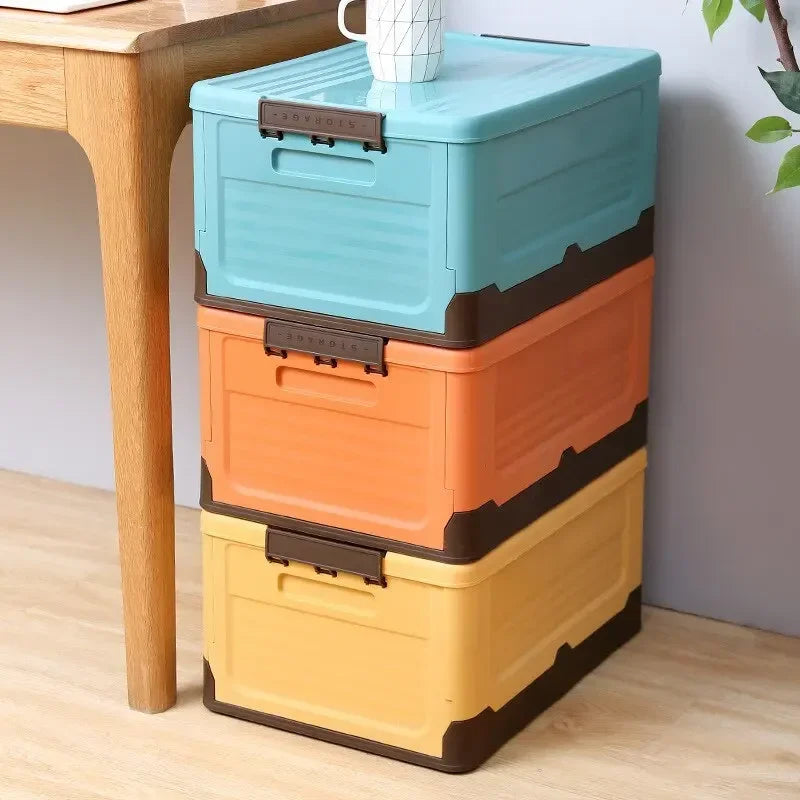 Foldable Plastic Storage Box, Single or Three-Pack