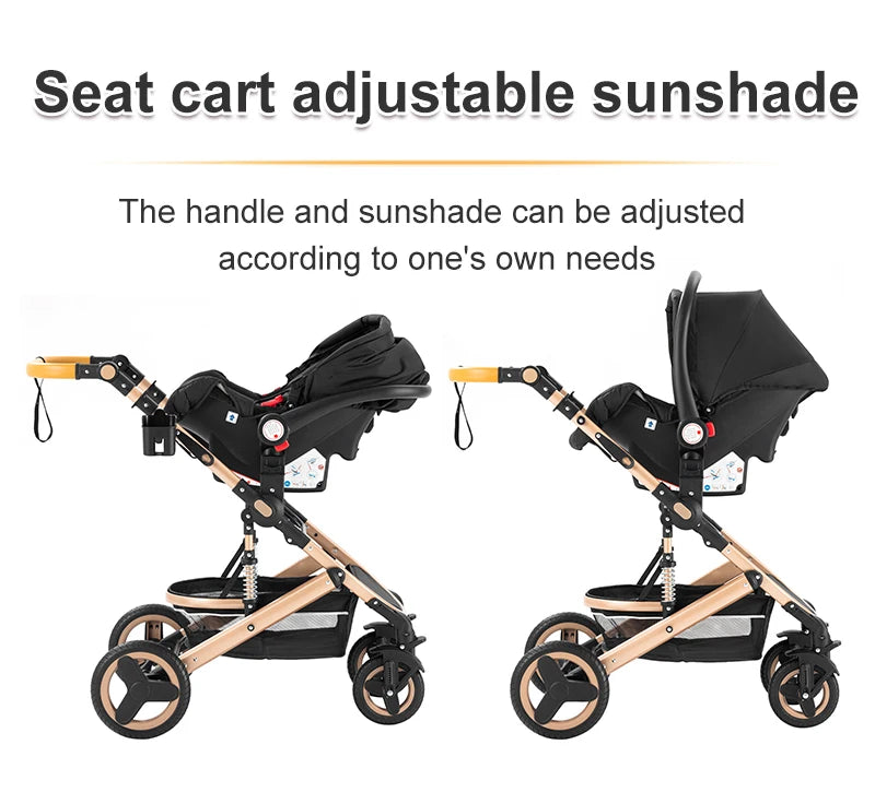 Luxury Baby Stroller 3‑in‑1 Travel System With Car Seat