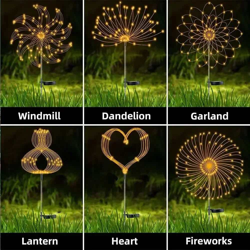 60-LED Solar Firework Garden Light