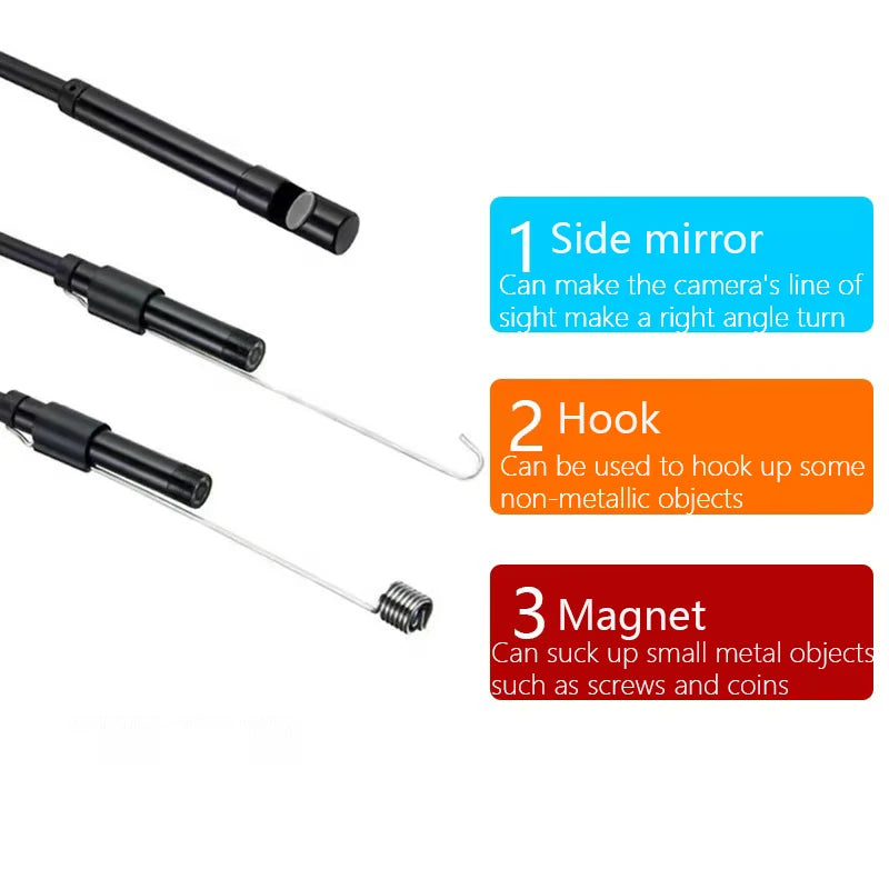 Crochet de caméra borescope, accessoires aimant et miroir