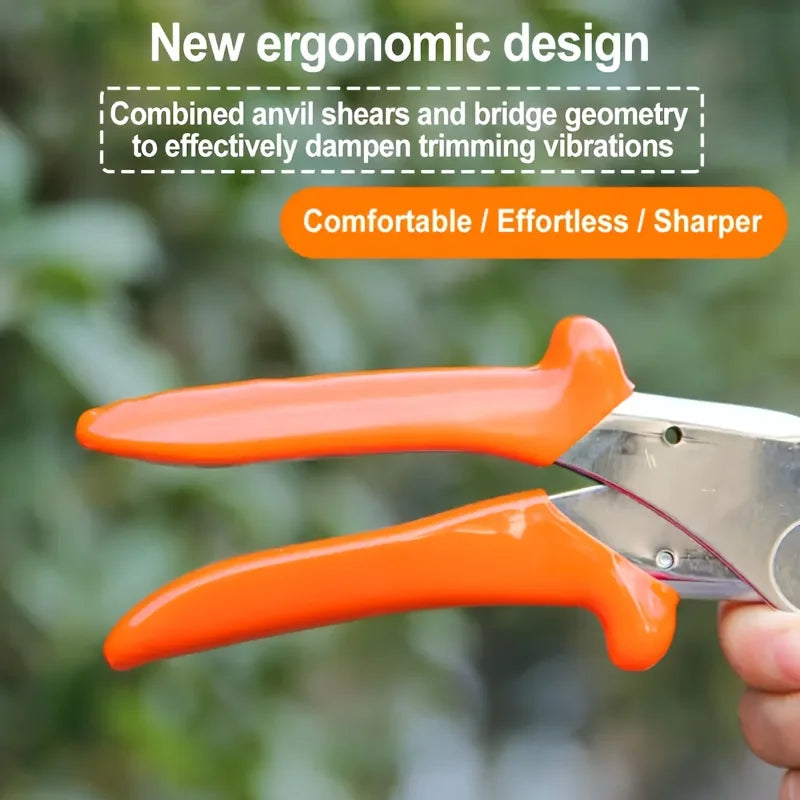 Spring-Loaded Bypass Garden Pruning Shears