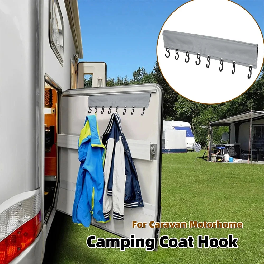 Campingkroklist med kederfeste, 8 kroker