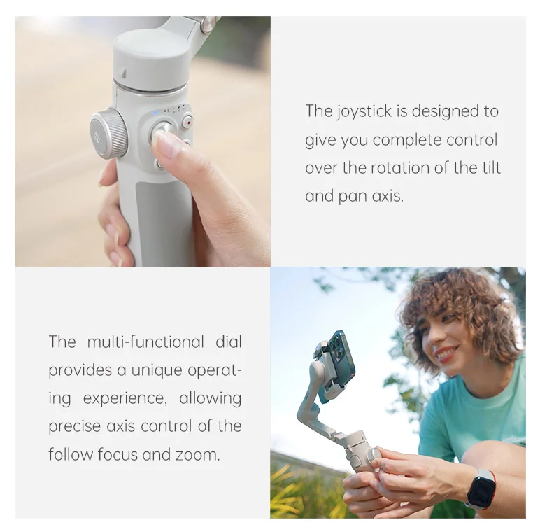 FeiyuTech VB4 3-tengelyes gimbal stabilizátor iPhone & Android számára, beépített selfie pálca, összecsukható kialakítás a vloggoláshoz, arcfelismerés