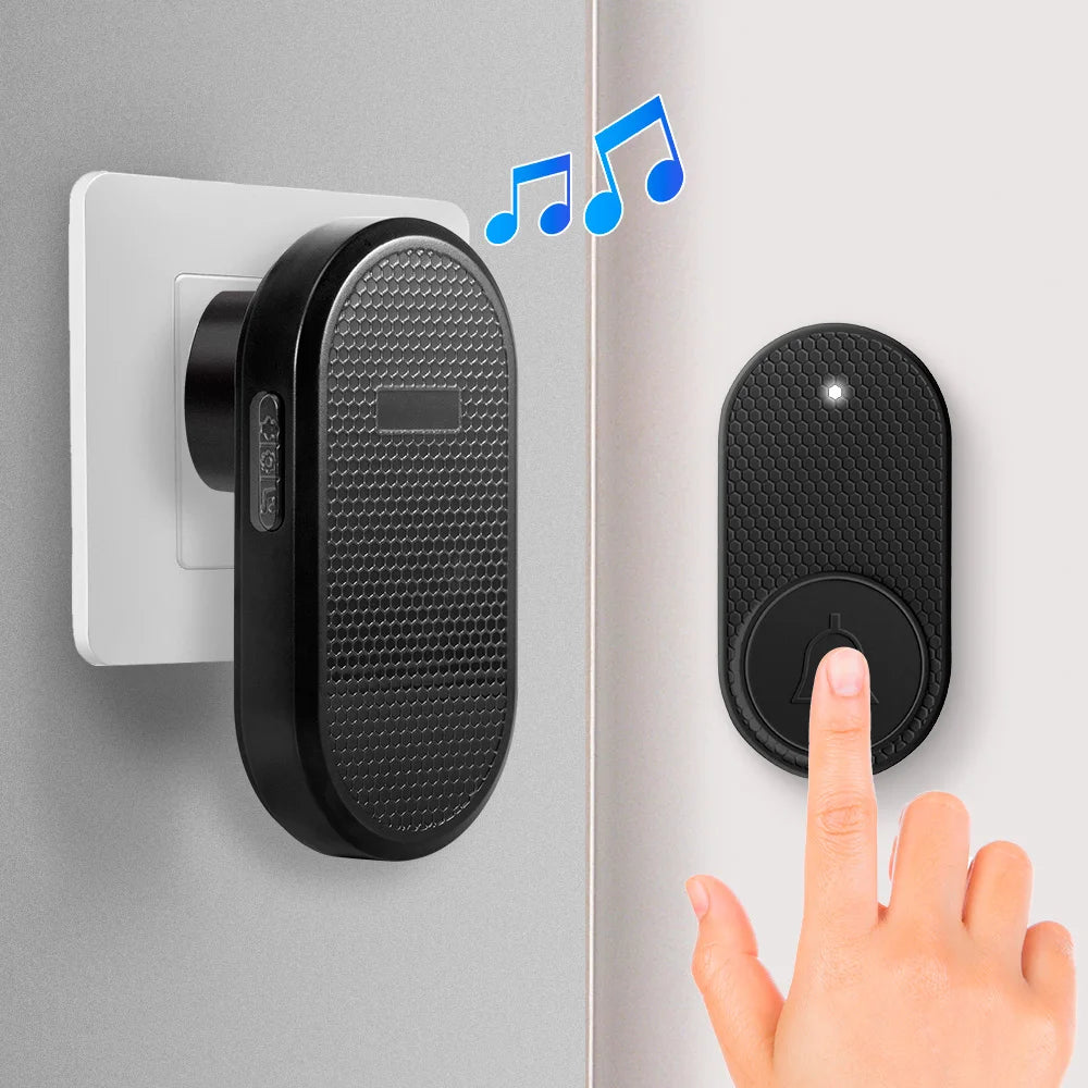 Wireless Doorbell with 33 Chimes, 4 Volume Levels, 150m Range