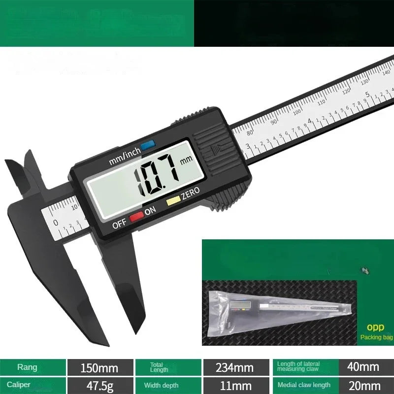 Plastic Digital Caliper, 100mm or 150mm Range