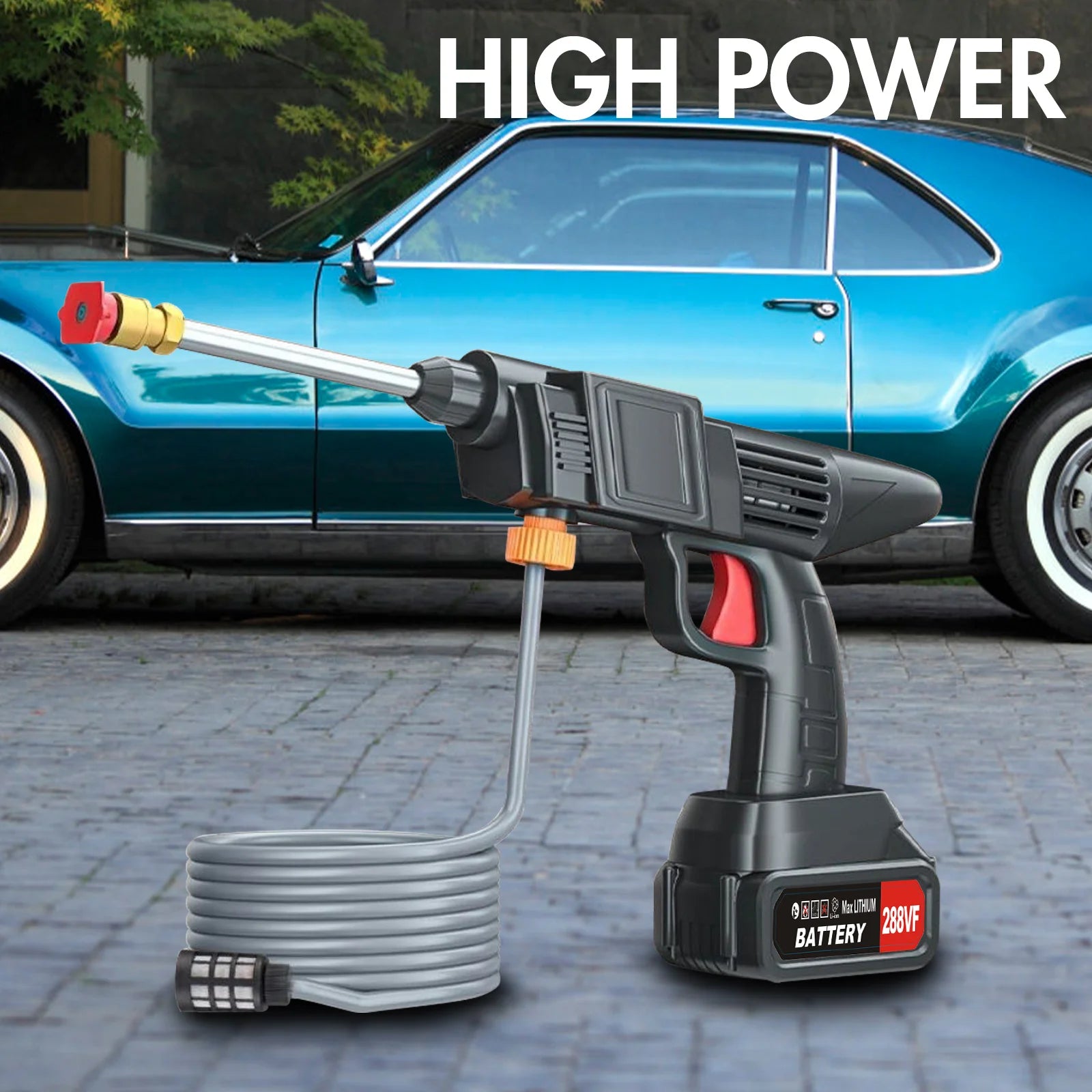 Cordless High Pressure Washer Gun 450W 26Bar with Dual Batteries