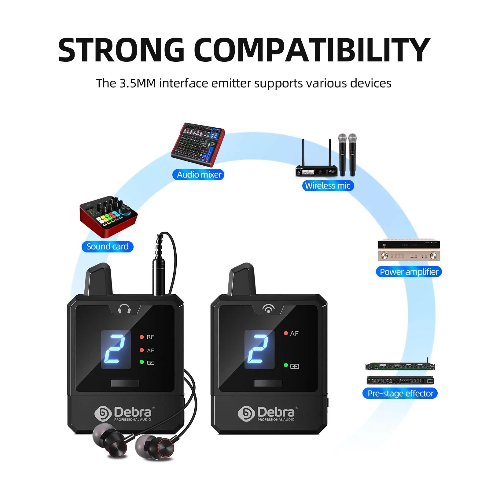 Debra Audio IEM Er-Mini Wireless In-Ear Monitor System Protable Li-on Rechargeable For Audio Professional Stage Monitoring