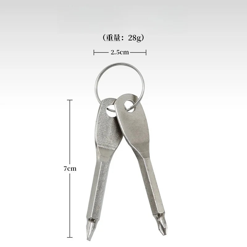 Keyring Slotted and Phillips Screwdriver Tool