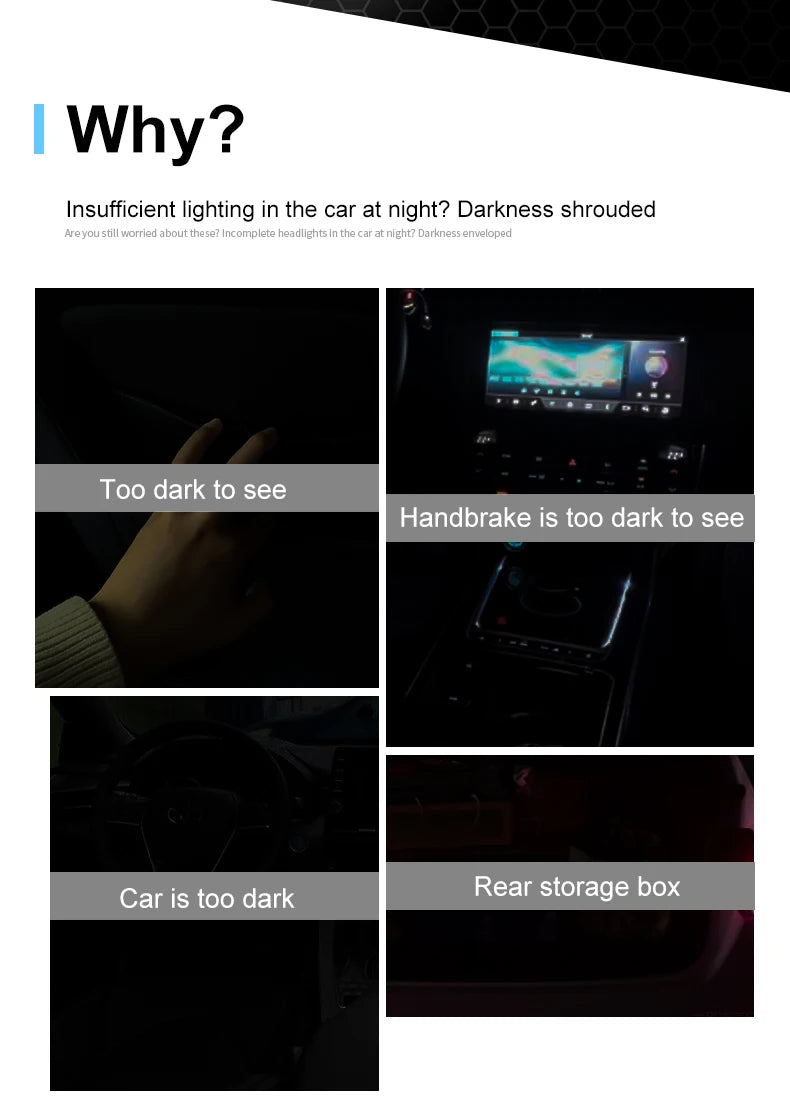 LED Touch Light Mini Wireless Car Interior Lighting Auto Roof Ceiling Reading Lamp for Trunk Storage Box USB Charging
