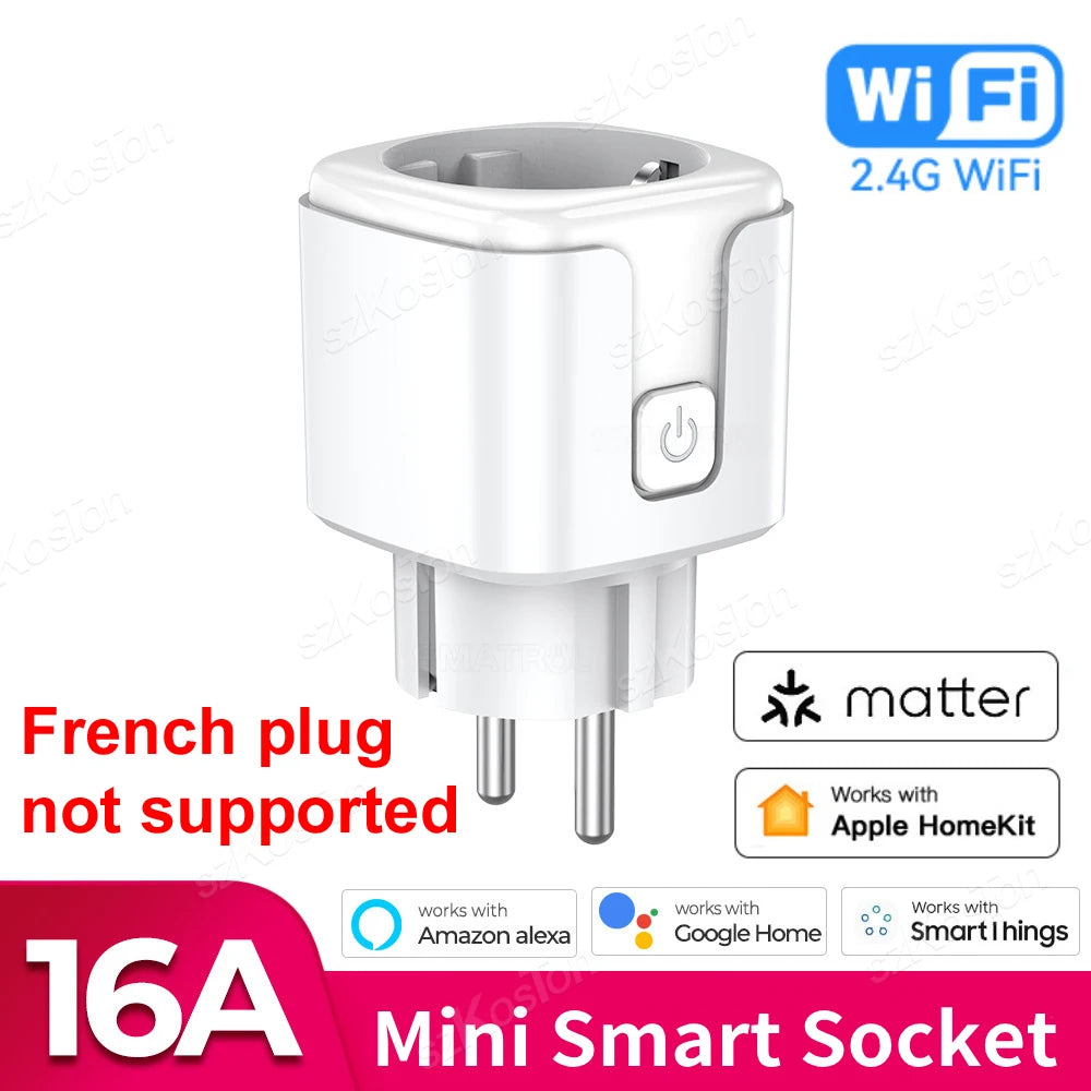 Enchufe inteligente Matter WiFi con enchufe EU