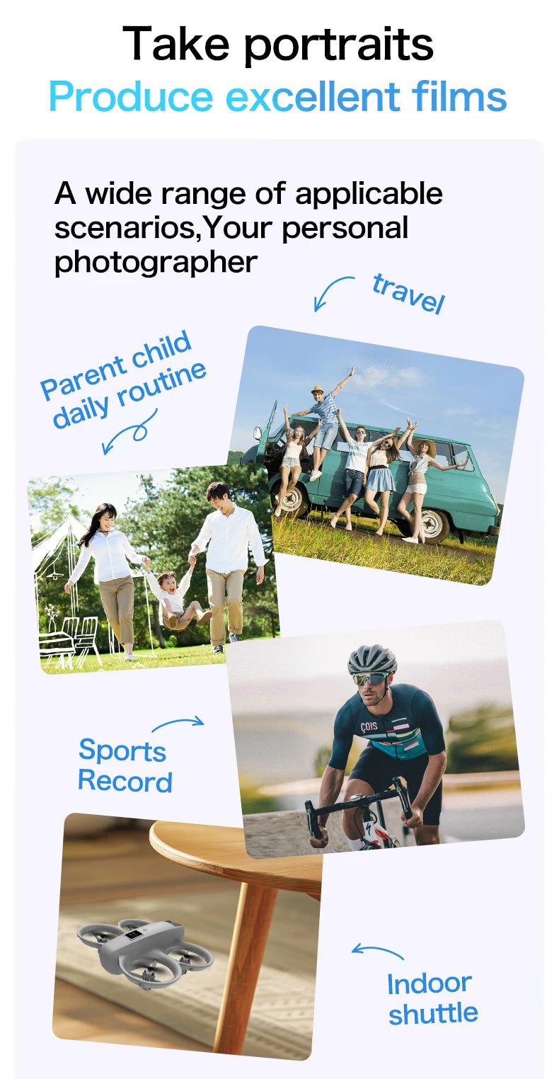 Міні дрон з подвійною камерою, уникненням перешкод та FPV