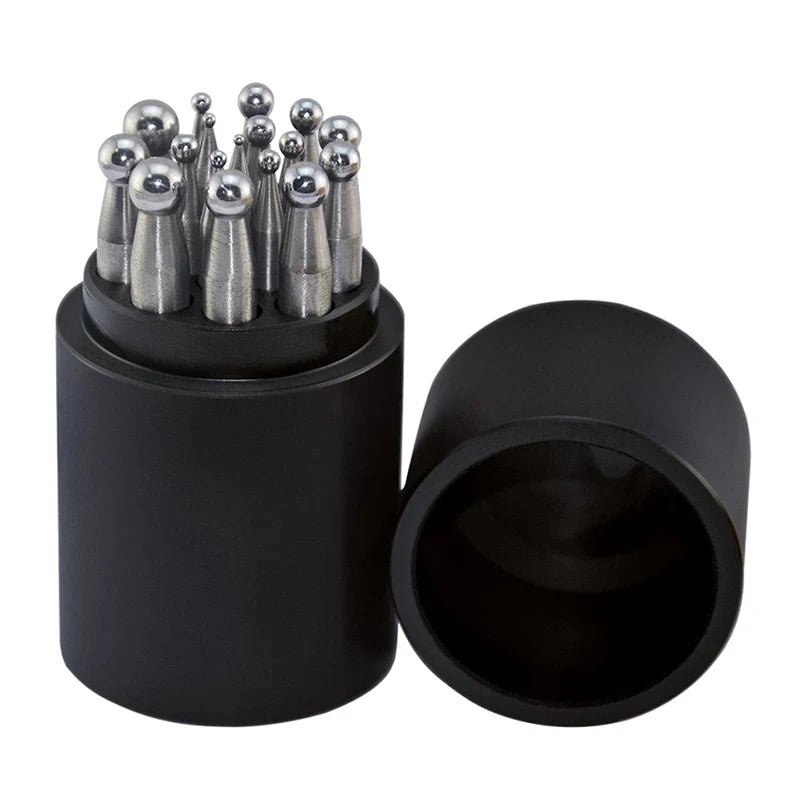 17-Piece Stainless Steel Dapping Punch Set, 2–10 mm