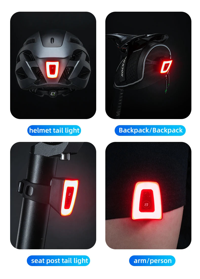 USB Rechargeable Bike Tail Light with 9 Modes Waterproof LED