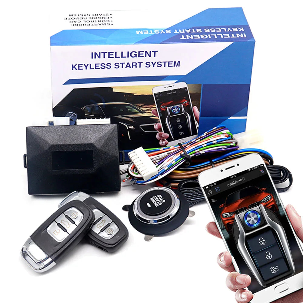 Car Alarm Keyless Entry & Remote Start System with Push Start