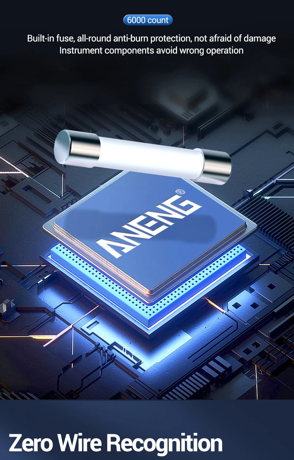 ANENG 681 Rechargable Digital Professional Multimeter Non-contact Voltage Tester AC/DC Voltage Meter LCD Screen Current Tester