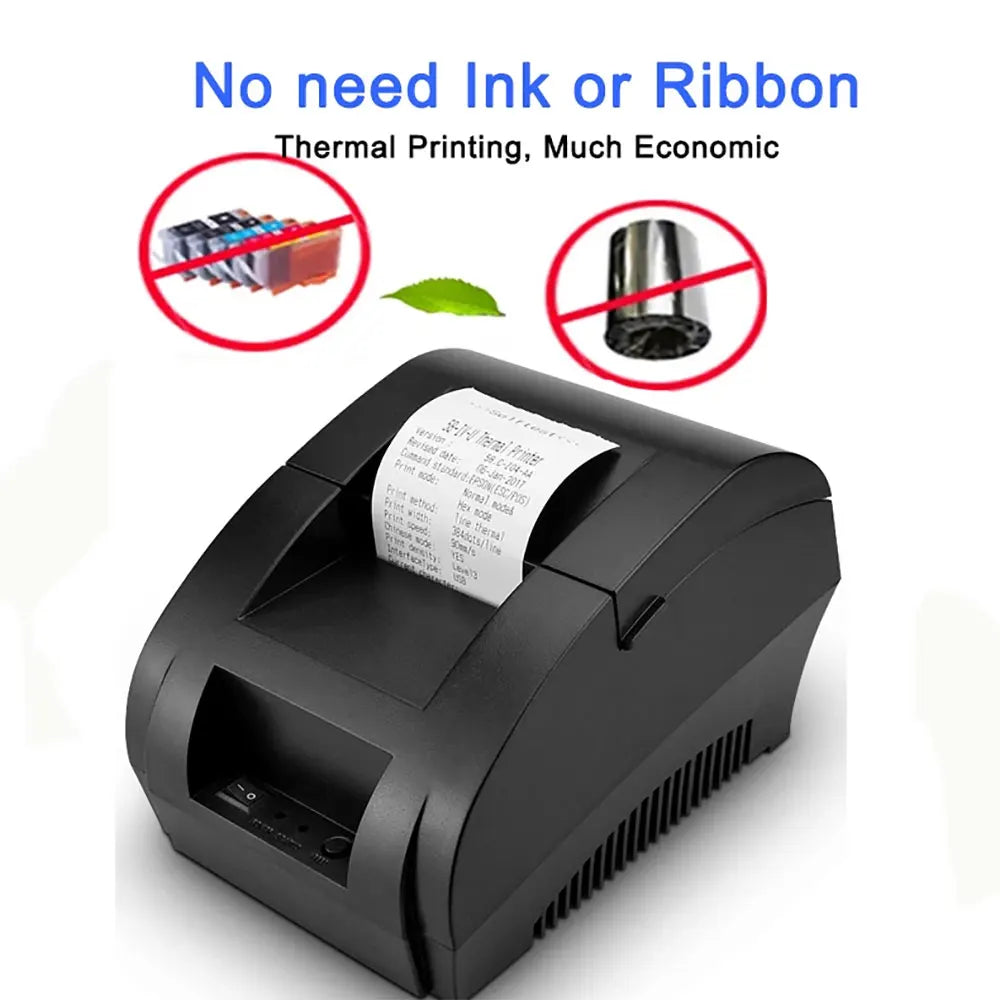Impresora térmica de recibos de 58 mm y opciones de papel
