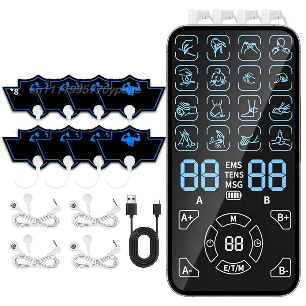 Rechargeable Dual-Channel TENS/EMS Massager, 16 Modes