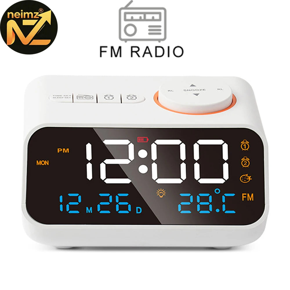 LED Alarm Clock with FM Radio, Temperature & Humidity Display