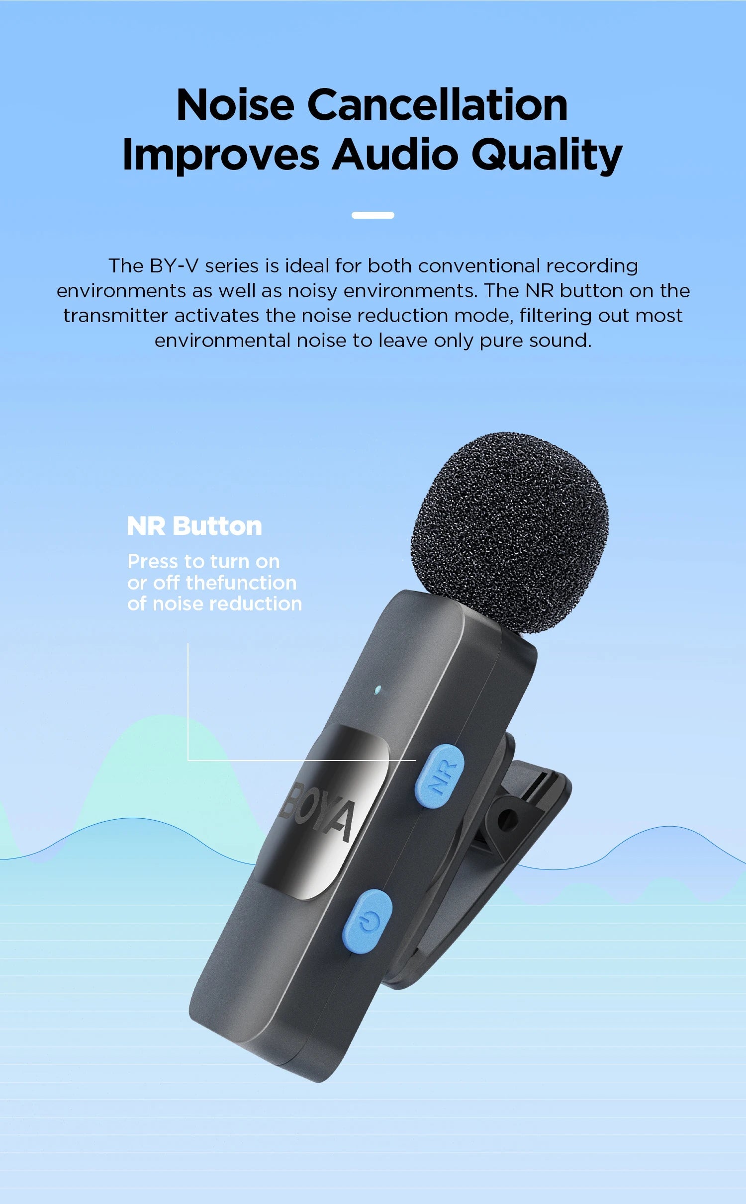 BOYA BY-V Wireless Lavalier Microphone for iPhone 15/16 Series Samsung TECNO REDMI Type-c Devices Video Recording Streaming Vlog