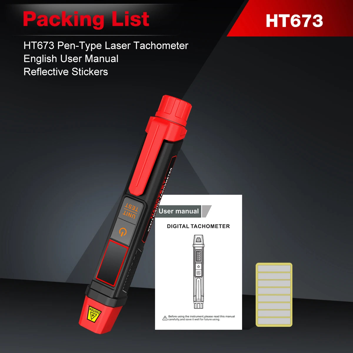 HT673 Non-Contact Laser Tachometer