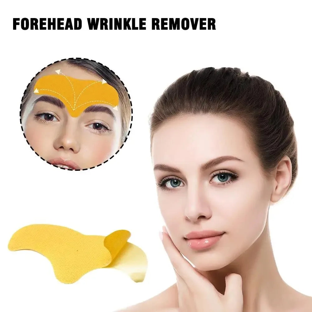10pcs/box Forehead Wrinkle Patch Lightening Forehead Wrinkle Gel Patch Hydrolyzed Collagen Firming Mask Facial Skincare Stickers