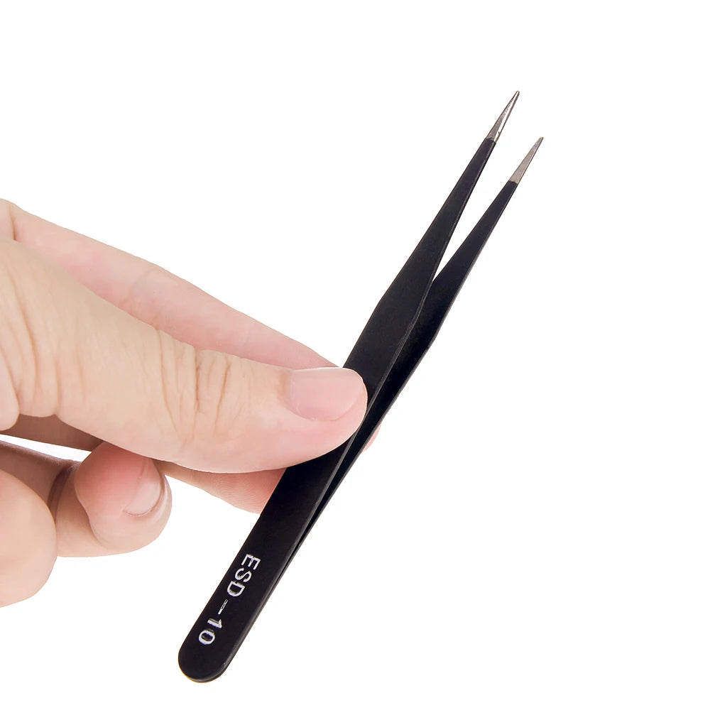 Six-Piece Precision ESD Tweezers Set