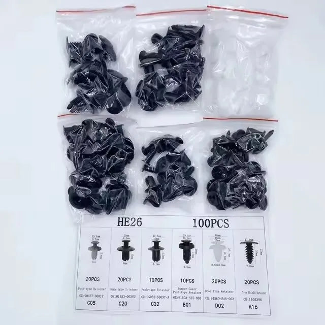 Nuevo kit de clips de fijación para coche, pasadores de retención para carrocería, remaches para parachoques, paneles de puertas, herramientas para clips de coche