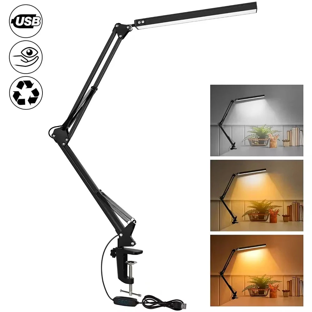 Adjustable USB LED Desk Lamp with Folding Arm