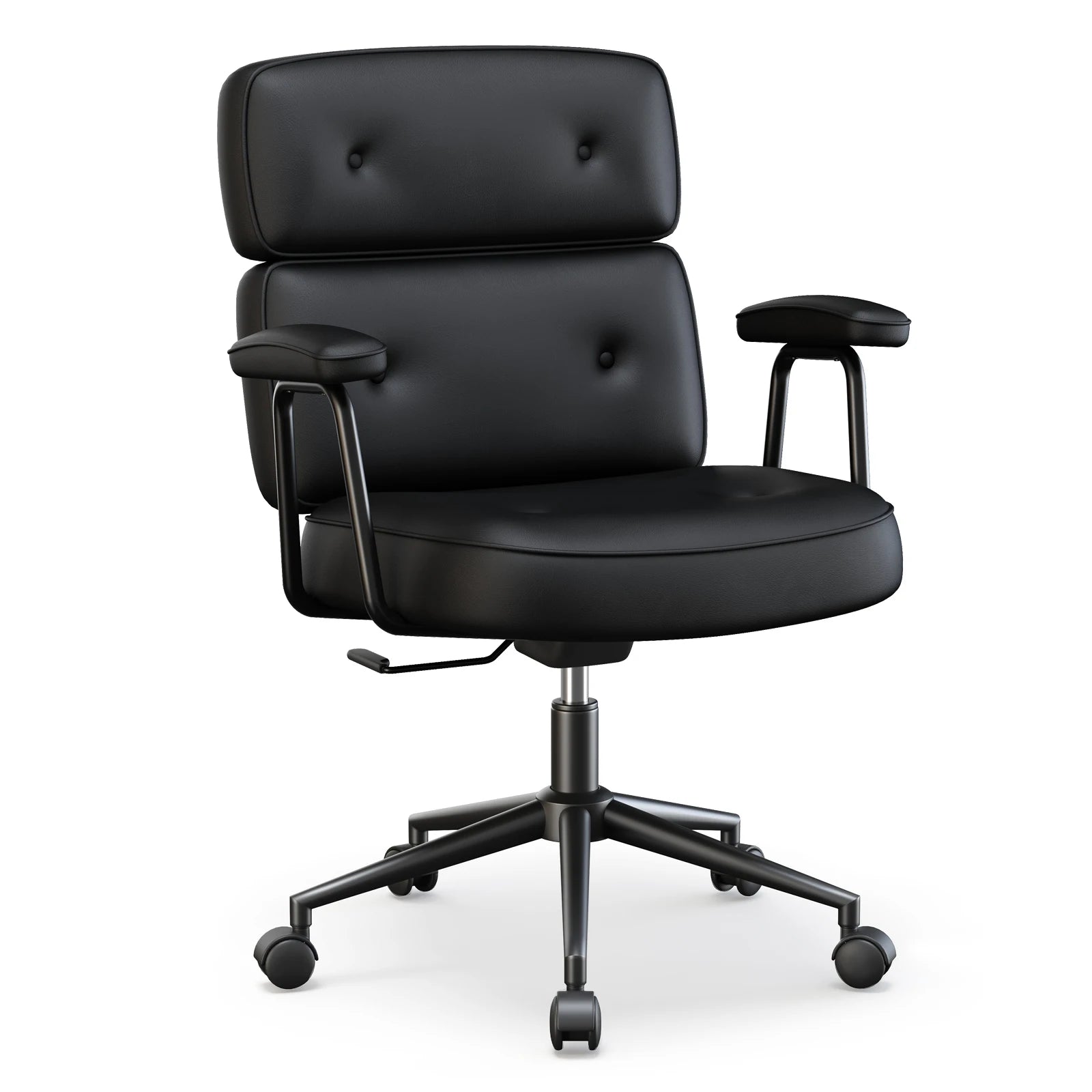 Ergonomic PU Leather Office Chair with Lumbar Support & Adjustable Height