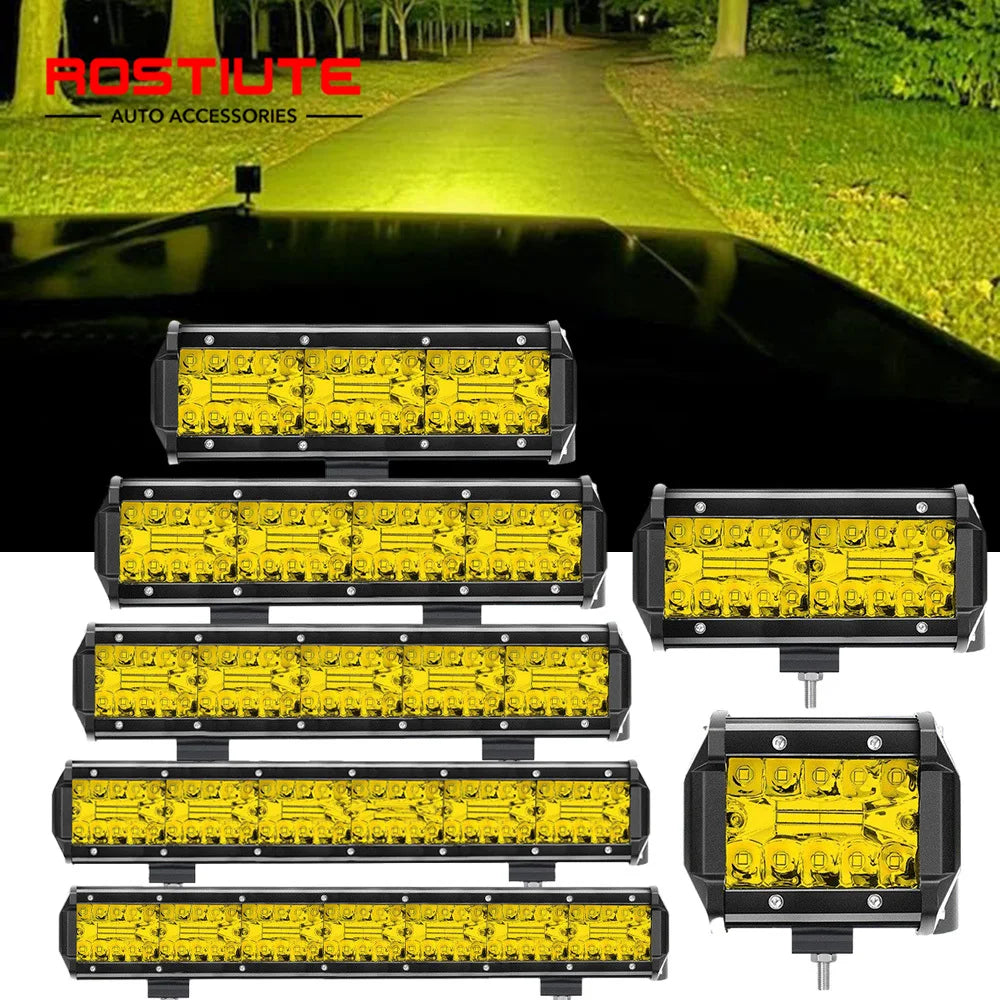 Дългобойна LED работна лампа 12-24V с кехлибарен комбиниран лъч