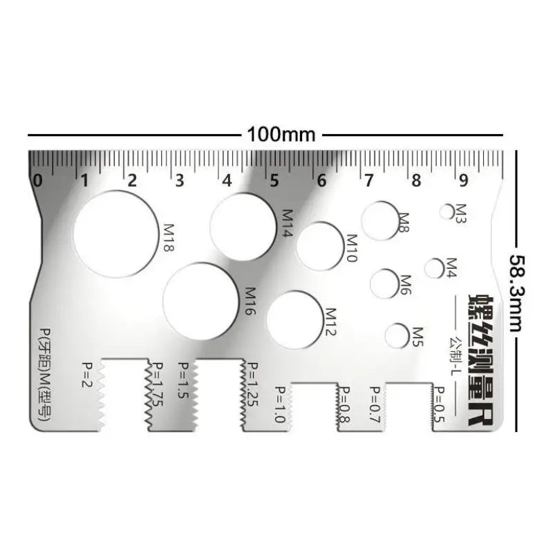 Screw Thread Pitch and Diameter Gauge