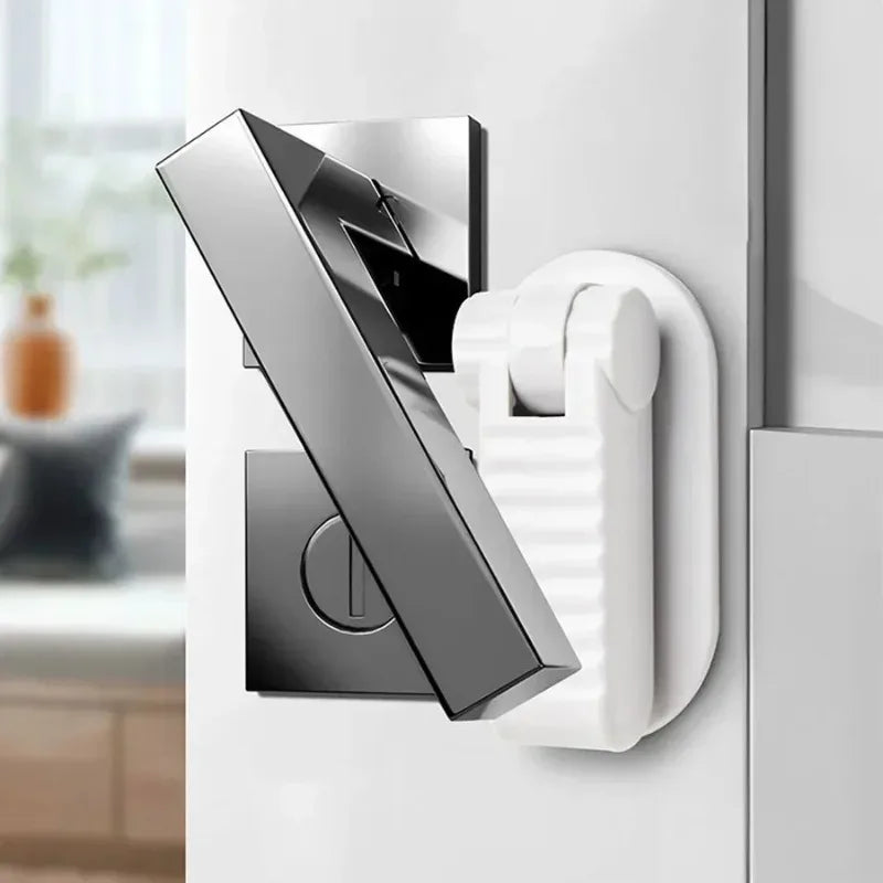 Door Lever Lock Universal Child Proof Handle Locks Baby Safety Locks Punch-free Multifunction Hidden Button Buckle Safety Lock
