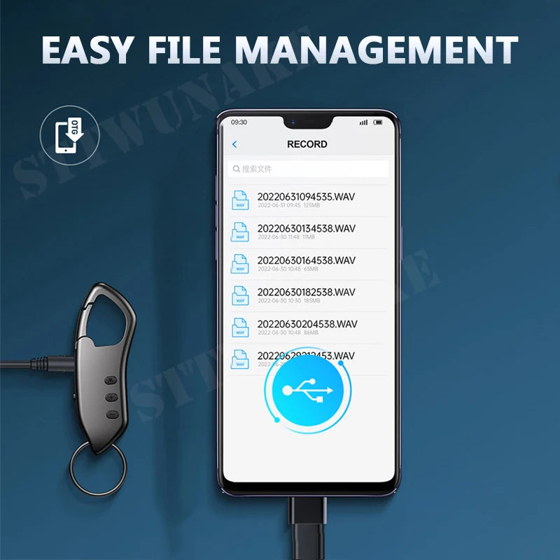 Mini Voice Activated Recorder Digital Audio Recording Keychain Device Wearable Sound Professional Micro Dictaphone STTWUNAKE