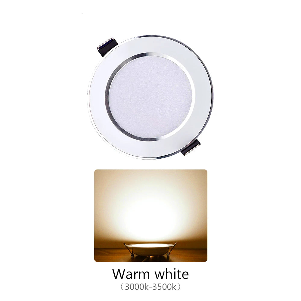 Recessed LED Downlight, White and Three-Colour Options
