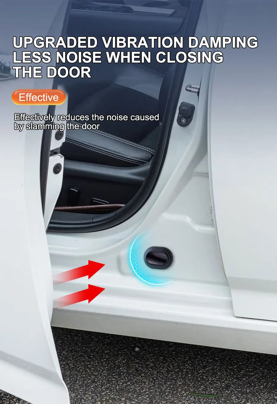 SEAMETAL 12Pcs Upgraded Car Door Shock Absorber Self-Adhesive Door Gap Protection Cushion Anti Shock Hood Trunk Edge Sticker