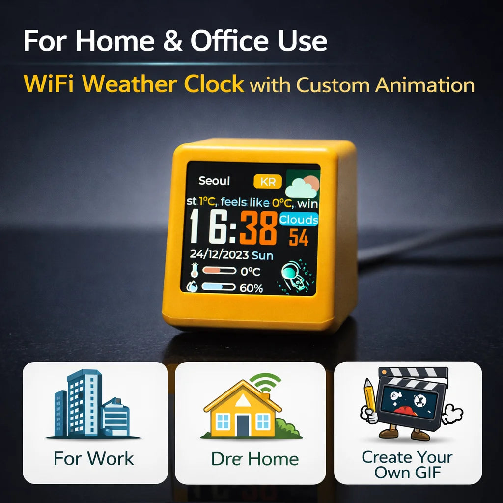 Wi-Fi Desk Clock and Online Data Display
