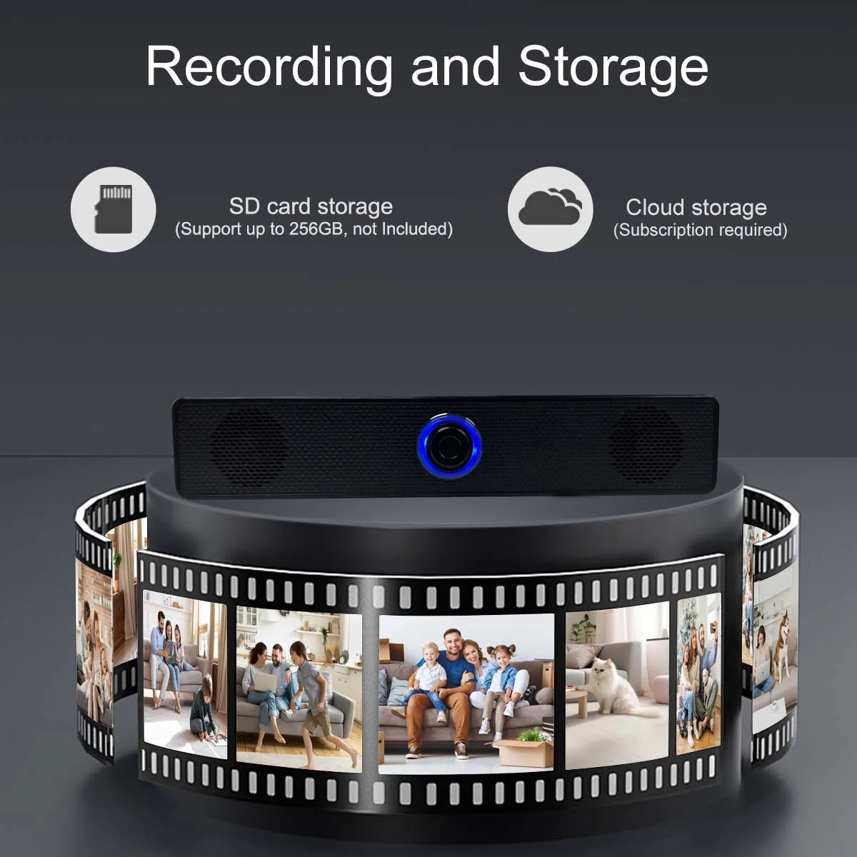 4K WiFi Bluetooth luidsprekercamera met bewegingsdetectie en app-bediening