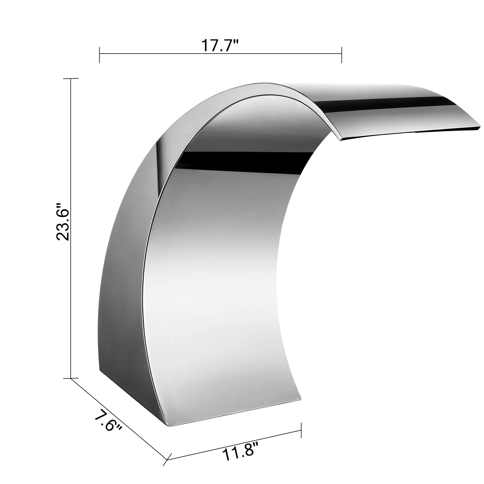 SucceBuy 60x30/40x20 cm Pool Fountain Waterfall Stainless Steel Fountain Pond Garden Swimming Feature Decorative Hardware Faucet