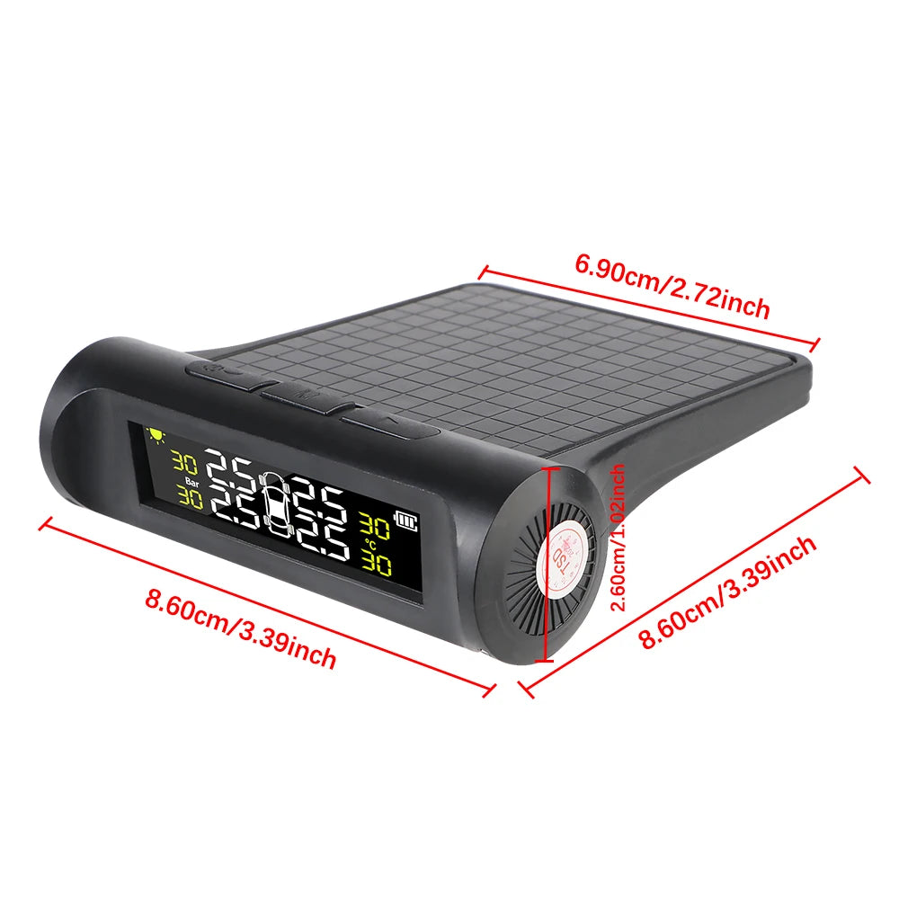 Solar TPMS Tire Pressure Monitoring System with External Sensors