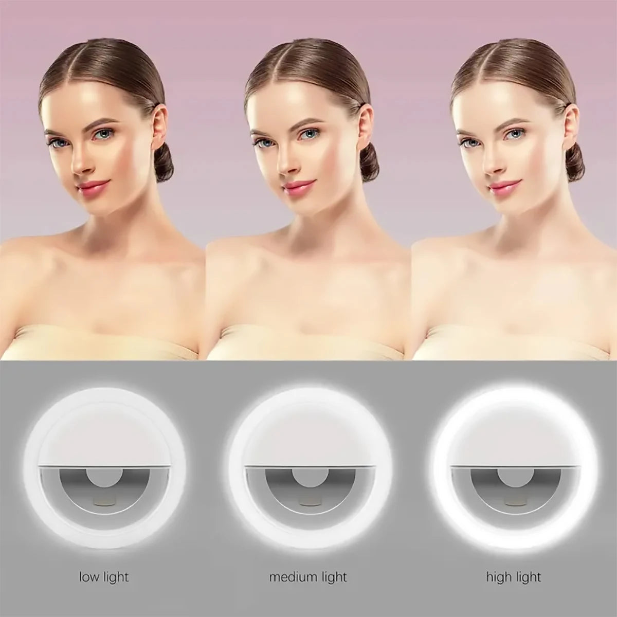 Rechargeable Clip-On Selfie Ring Light