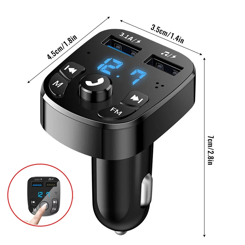 Bluetooth Car FM Transmitter with Dual USB Ports