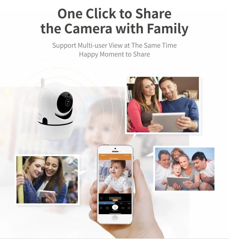 Indoor Wi-Fi Pan-and-Tilt Camera with Tracking & Card Options