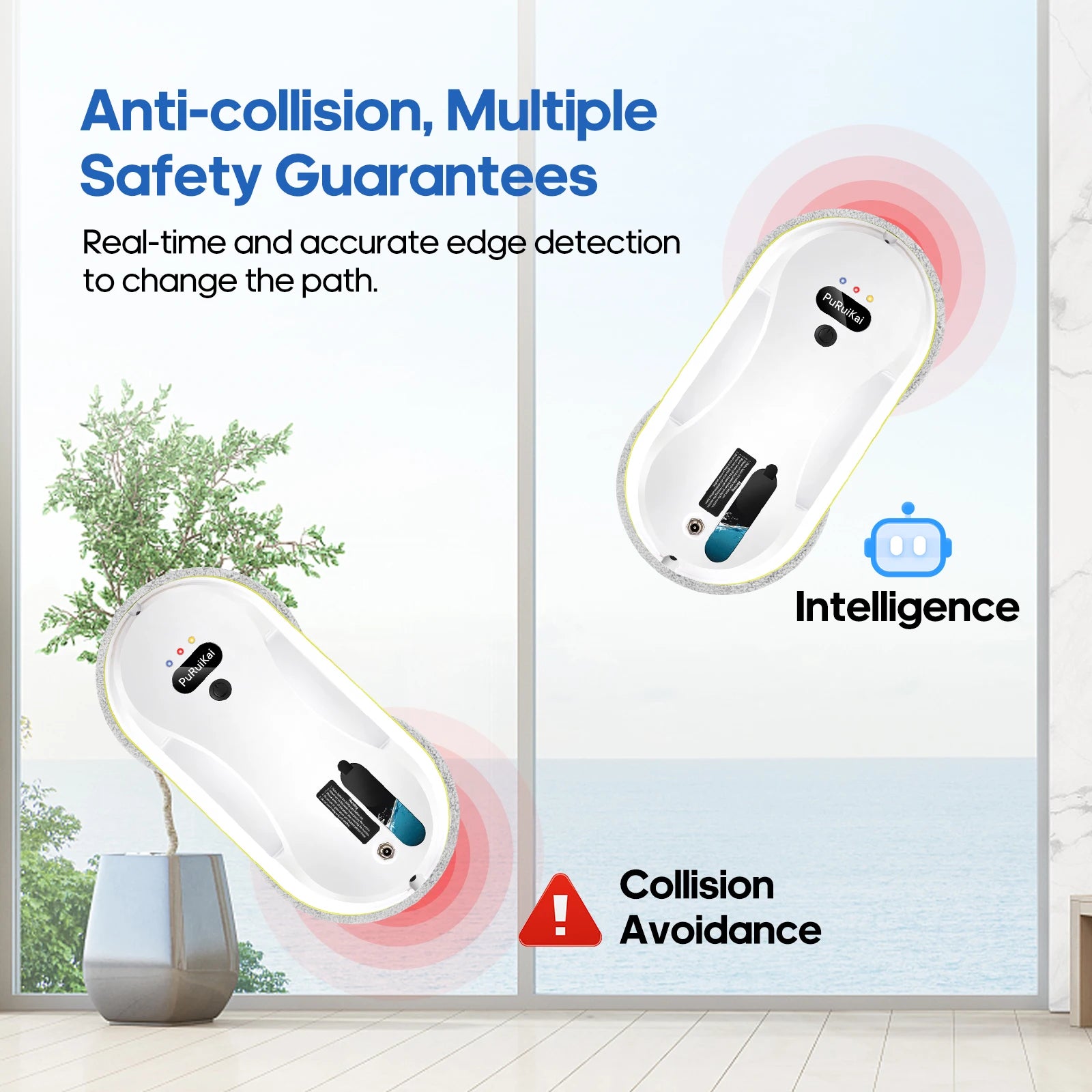 Automatyczny robot do mycia okien z inteligentnym rozpylaczem wody