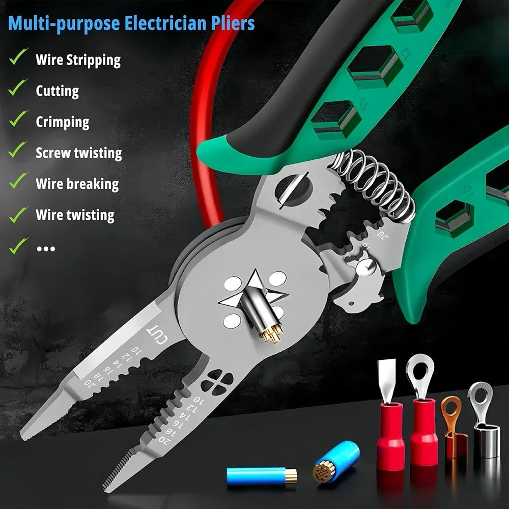 Multi Functional Electrician Tools Pliers Crimping Tool set For Wire Splitting And Stripping Specialized For Electricians